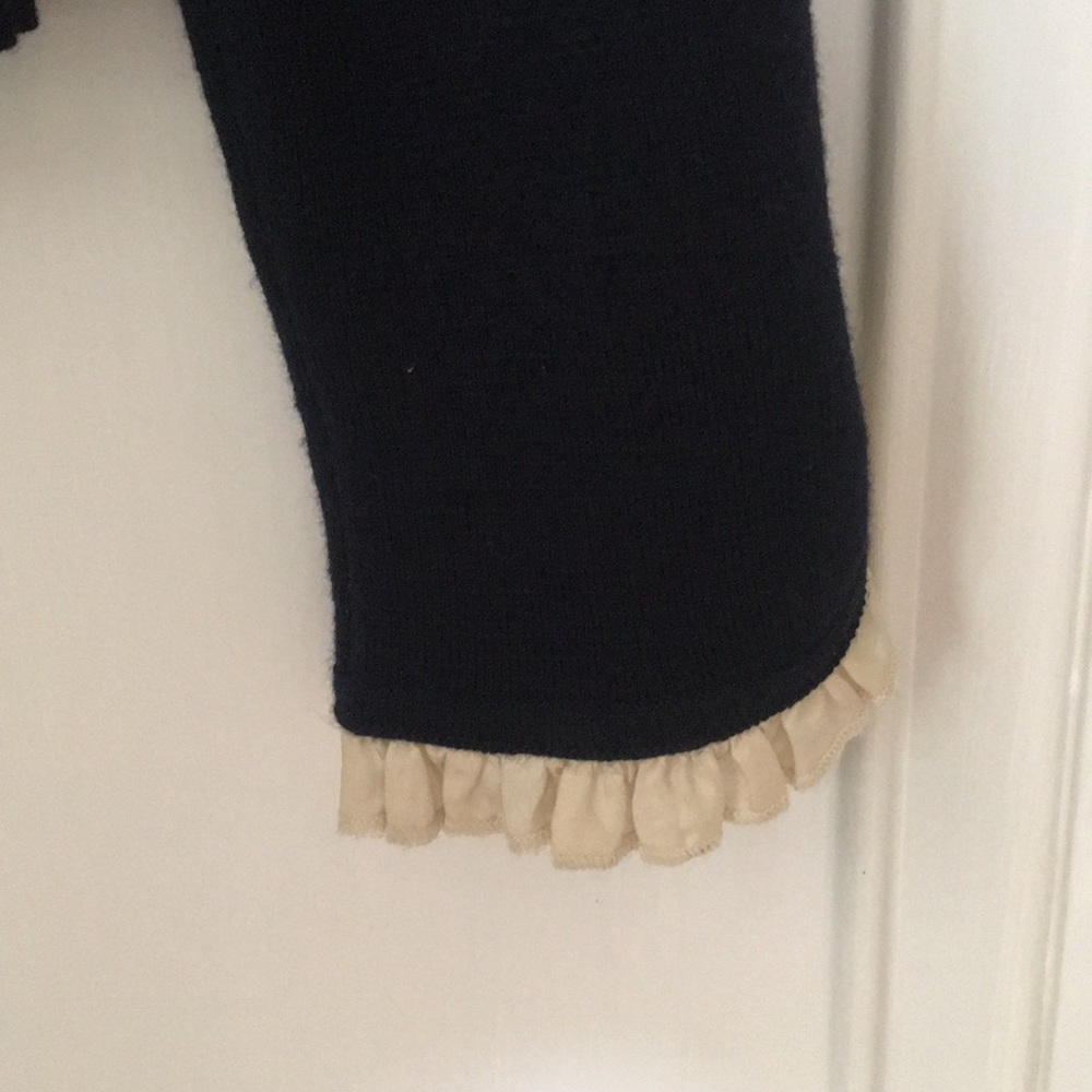 Navy Knit Jacket with Ruffled Detail - Picture 4 of 6